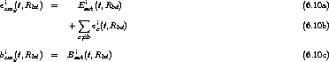  i                 i
ecmb(t,Rbd)  =    E ext(t,Rbd)                                       (6.10a)
                  sum   i
               +    ec(t,Rbd)                                      (6.10b)
                 c/=b
 bi  (t,R  )  =  Bi  (t,R  )                                         (6.10c)
 cmb   bd       ext   bd
