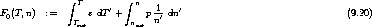               integral  T        integral  n
F (T,n)  :=      s dT'+     p 1- dn'                               (9.20)
  0           Tref        nref  n'

