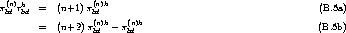 p(bnd)rbhd  =  (n+1) p(bnd)h                                        (B.5a)
                  (n)h    (n)h
        =  (n+2) pbd  - pbd                                   (B.5b)
     
